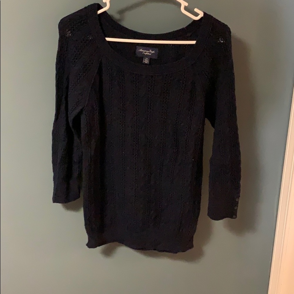 Navy blue knot sweater